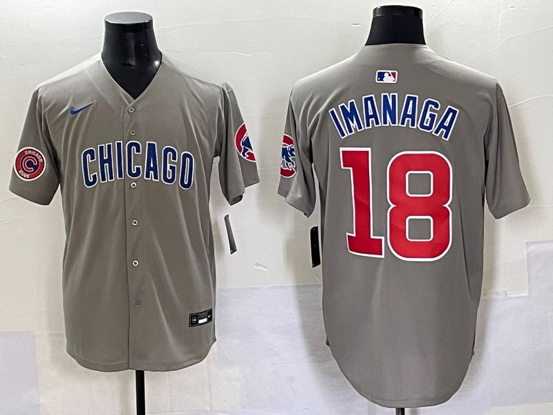 Men 2025 Chicago Cubs #18 Imanaga Grey Game Nike MLB Jersey style 70312